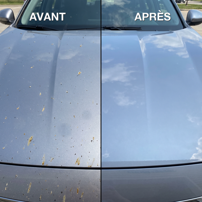 Avant / après démoustiquant MyClear sur capot